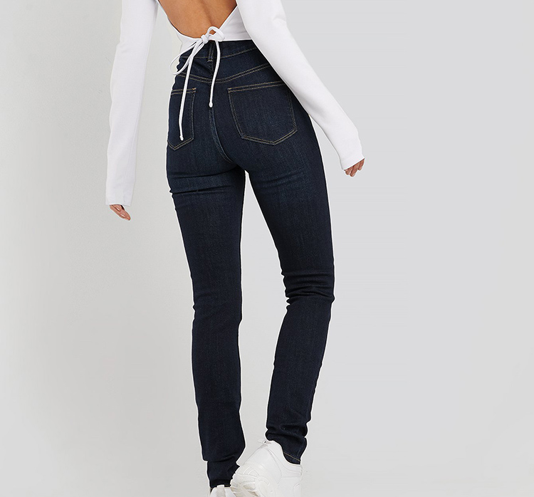 Lækre mørkeblå slim-fit jeans