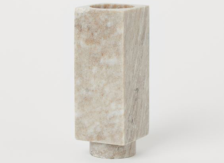 Beige farvet marmorvase