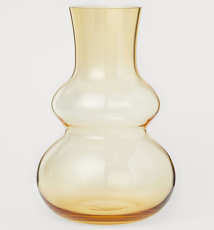Flot gul vase i glas