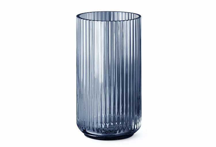 Mørk Lyngby vase i glas