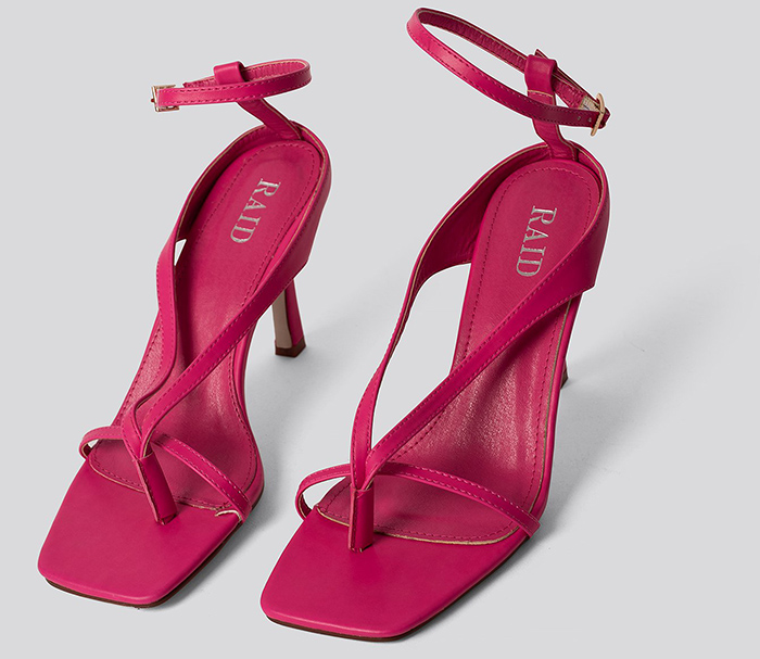 elegante sandaler med hæl i pink