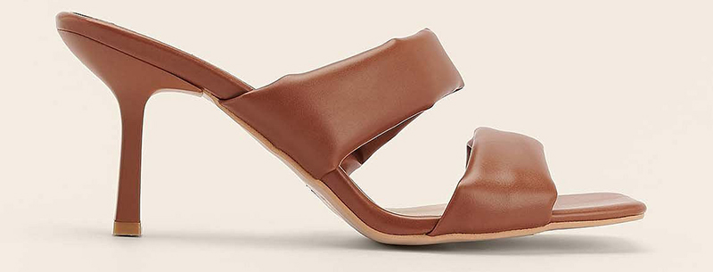 Brune sandaler med lille firkantet hæl