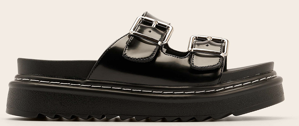 Lækre slip on sandaler med shiny overflade