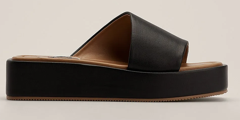 Smukke sorte sandaler med flad plato