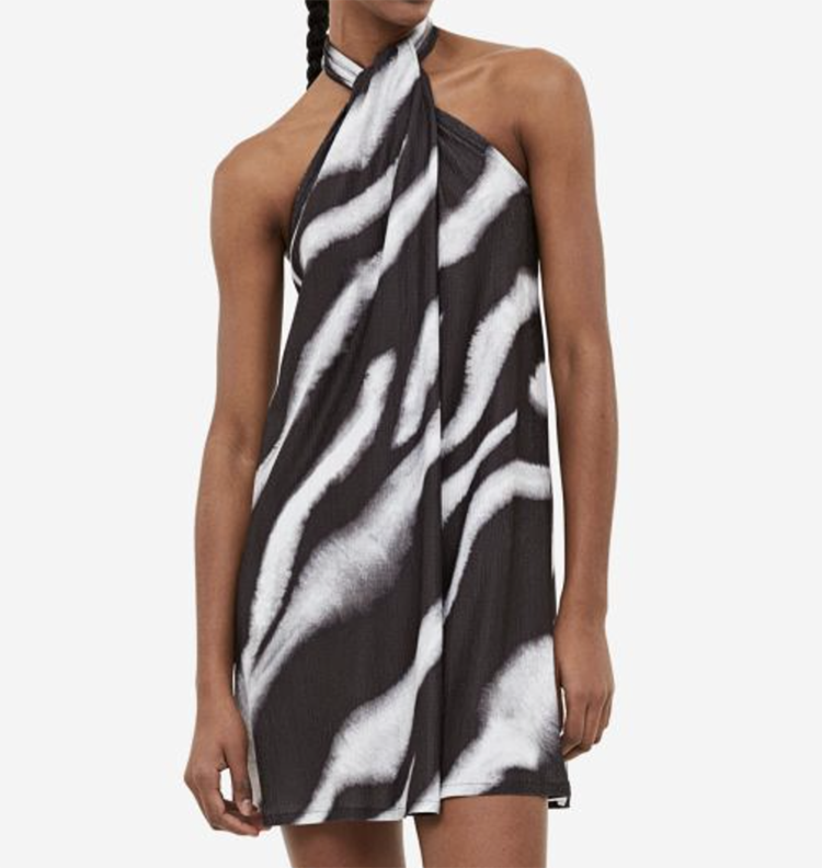 Grafisk Sommerkjole med Halterneck