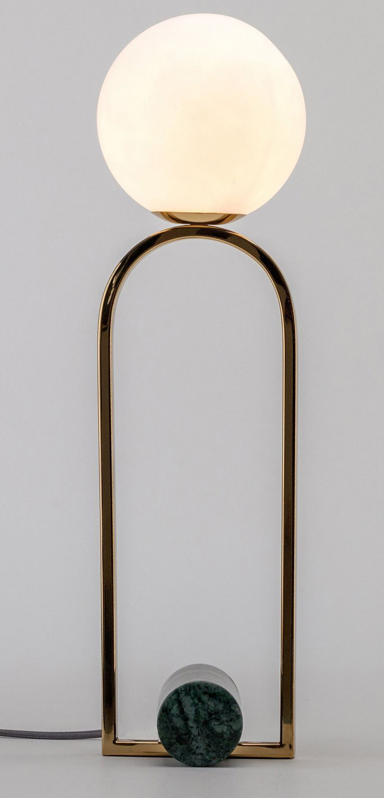 Flot Bordlampe i Elegant Marmor og Guld stel