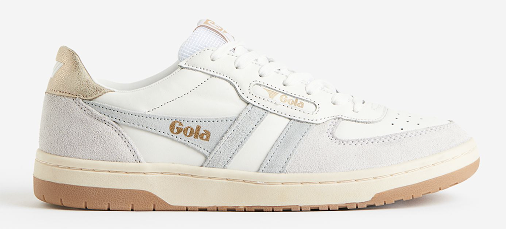 Hvid og Grå Gola Sneakers med Guld-Detaljer