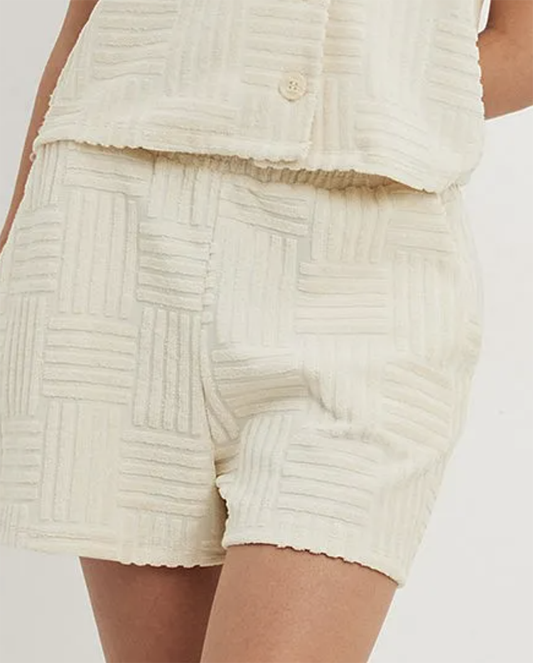Unikke Hvide Shorts med Tekstur