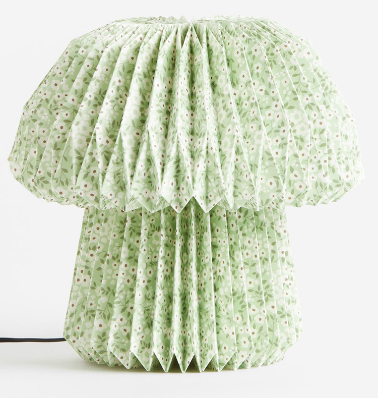 Vintage Plisseret Tekstilbordlampe