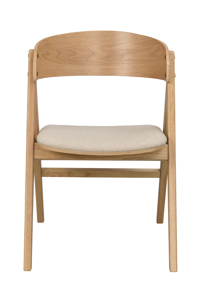 Rowico Waterton spisebordsstol i beige stof og natur eg