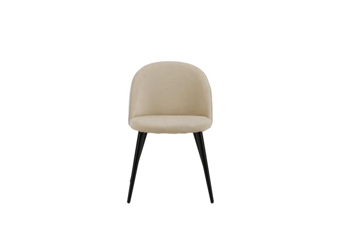 Venture Design Velvet Stitches spisebordsstol i beige fløjl