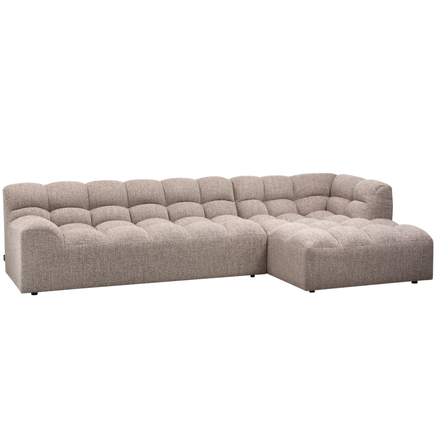 WOOOD Allure sofa med chaiselong i v&aelig;vet brun melange