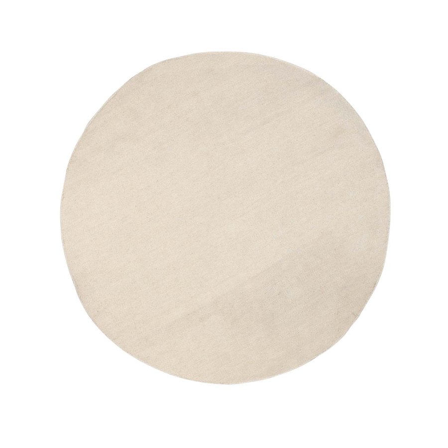 VENTURE DESIGN Jaipur rundt gulvtæppe i beige uld