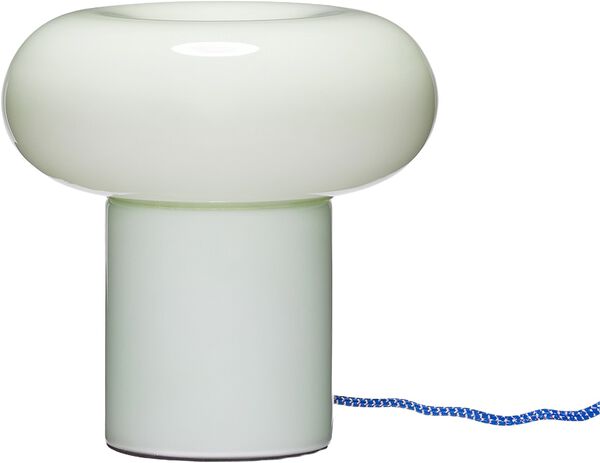 Hübsch Hues bordlampe i mundblæst grønt glas
