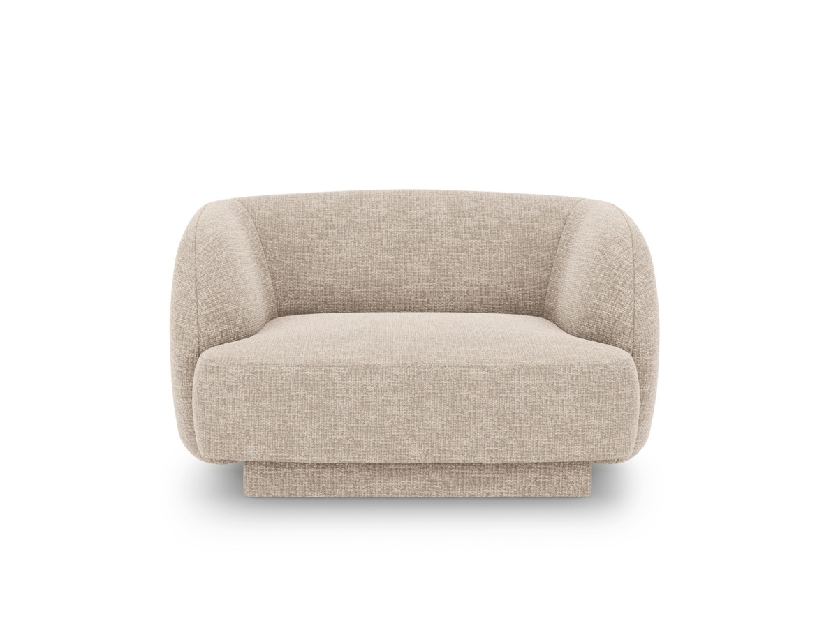 MICADONI Miley lænestol i beige chenille og sort plast