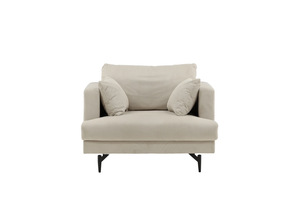 VENTURE DESIGN Sofia lænestol i beige fløjl og sort stål