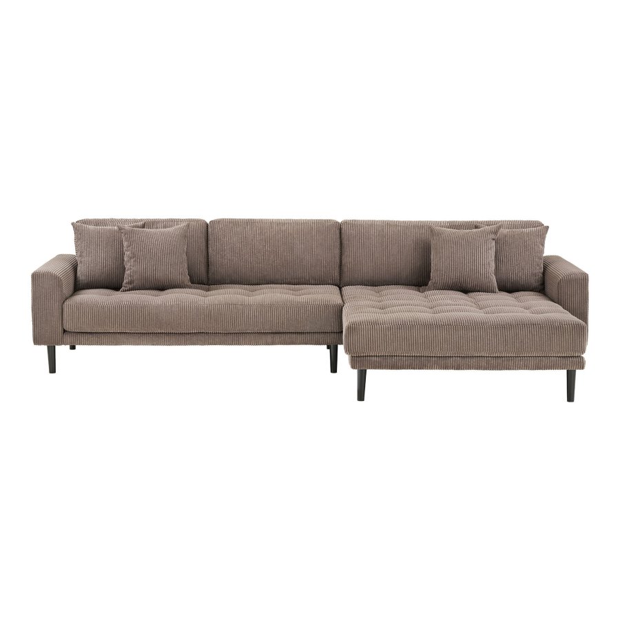 House Nordic Lido loungesofa med chaiselong i brun fl&oslash;jl