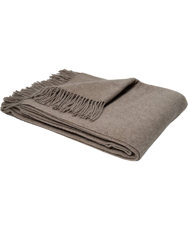 Magasin du Nord Collection plaid i taupe merinould og kashmir