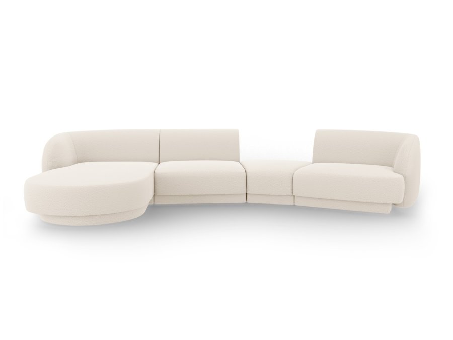 Micadoni Miley modulsofa med chaiselong i beige boucl&eacute;