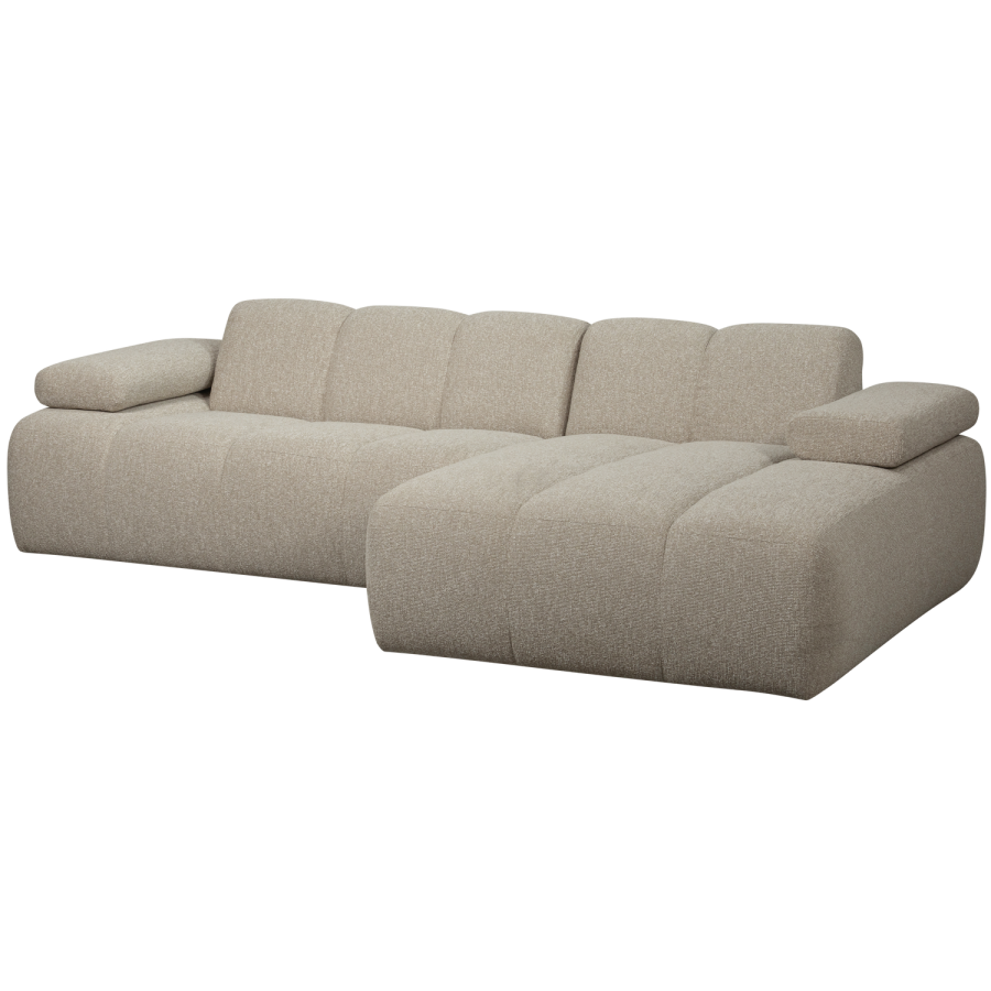 WOOOD Mojo sofa med chaiselong i beige boucl&eacute;