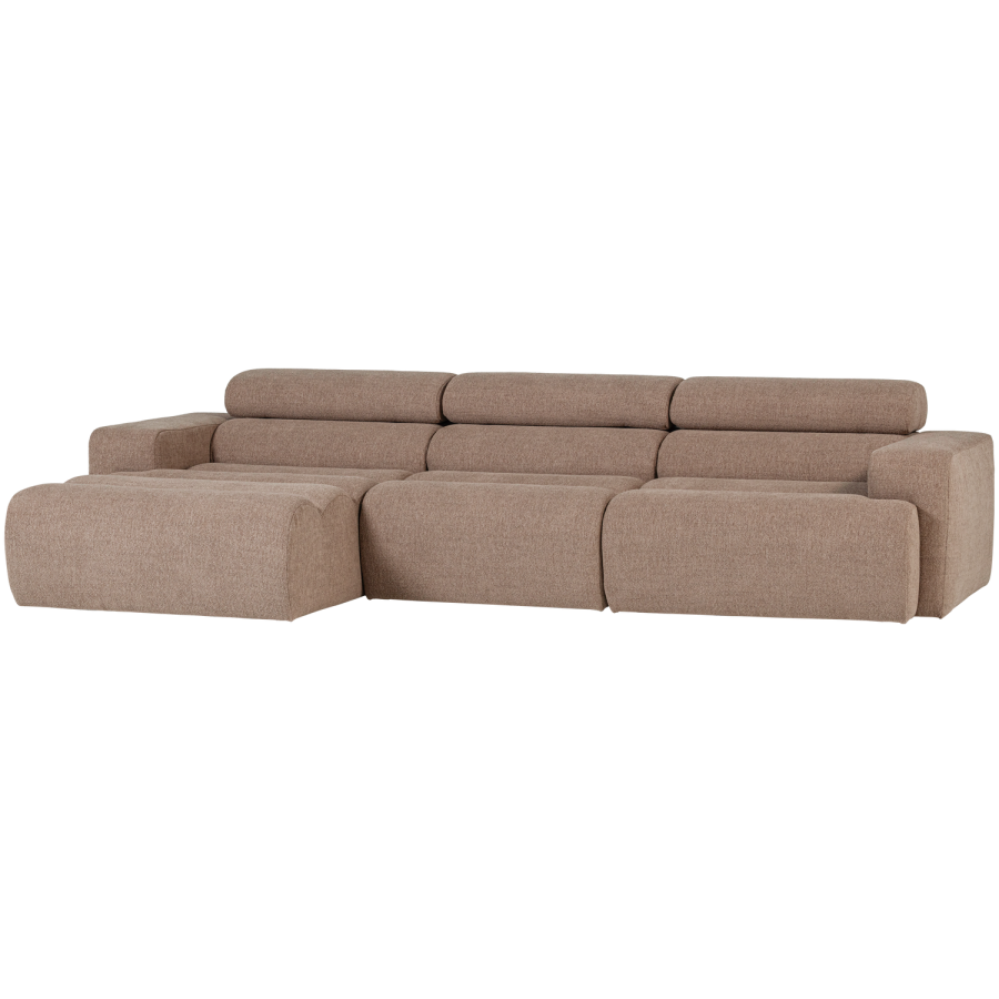 WOOOD Novi sofa med chaiselong i boucl&eacute; taupe