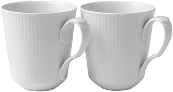 Royal Copenhagen Hvid Riflet kopper 38 cl i 2-pak