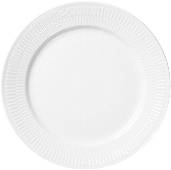 Royal Copenhagen Hvid Riflet 22 cm frokosttallerken