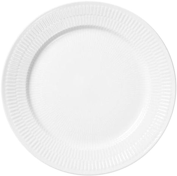 Royal Copenhagen Hvid Riflet 27 cm middagstallerken med riflet kant