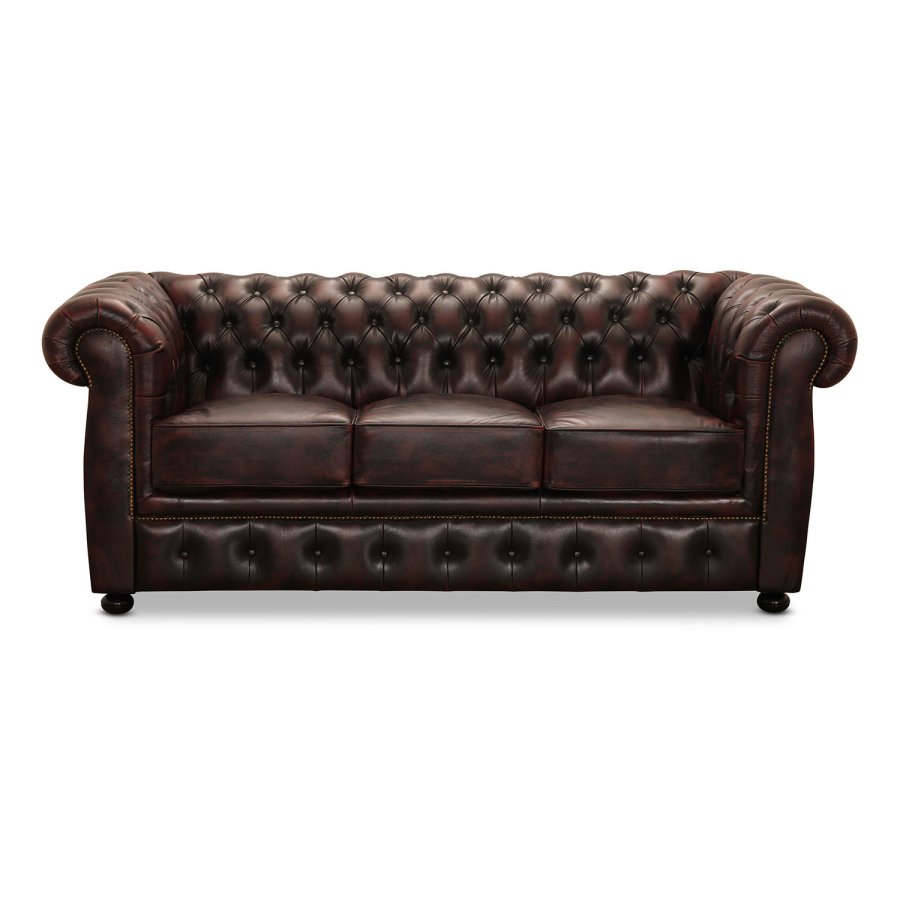 HAGA Liverpool Chesterfield sofa i oxblod læder