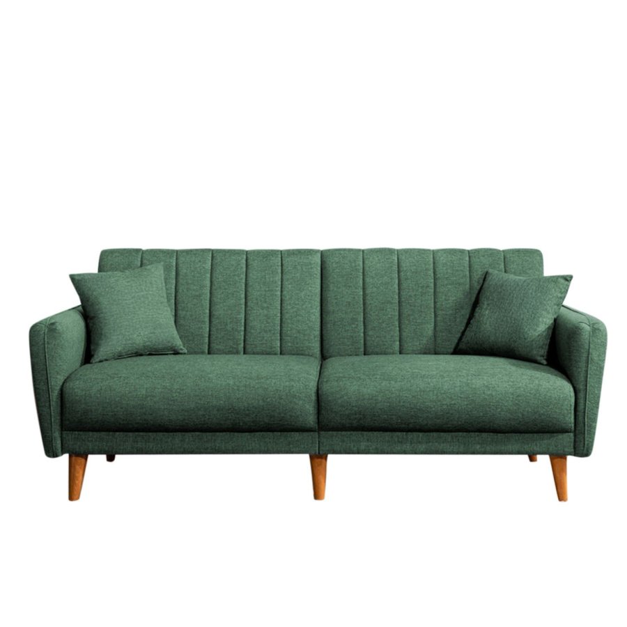 NORDVÄRK Aqua 3-pers sovesofa i grøn hør og træ