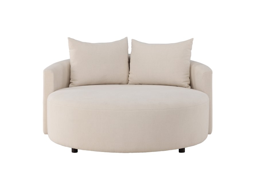 VENTURE DESIGN Kelso rund sofa i beige hør Ø150