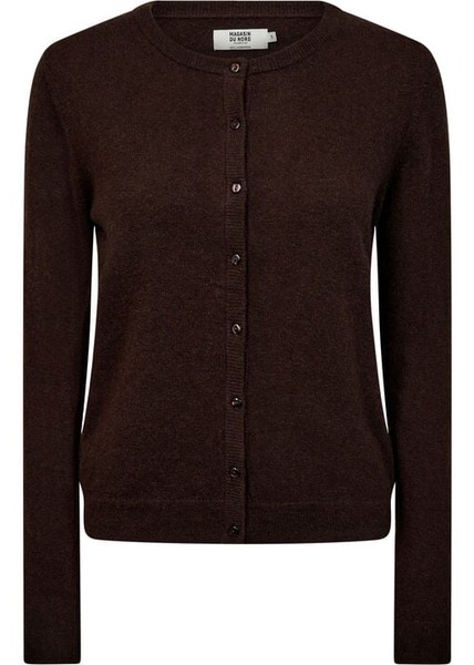 Myrna 3 cardigan i brun lammeuld fra Magasin du Nord Collection