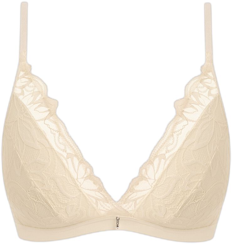 Cremefarvet Wacoal Abellia bøjlefri bralette med blonder