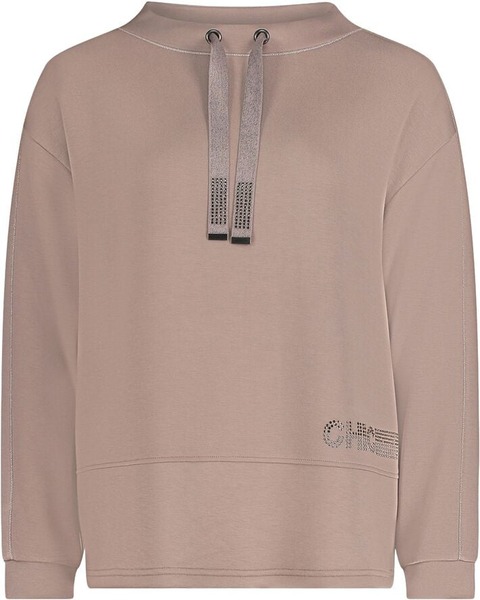 Beige sweatshirt med høj hals og snøre fra Betty Barclay