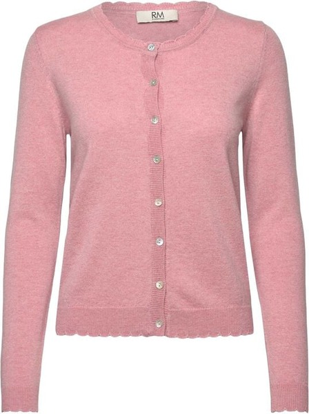 Kort rosa RMWSofia cardigan i uldblanding fra RM by Rosemunde