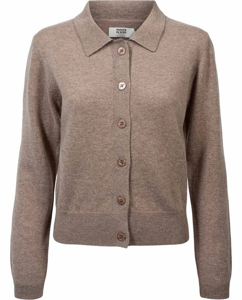 Mabel 15 sandfarvet polocardigan i cashmere fra Magasin du Nord Collection