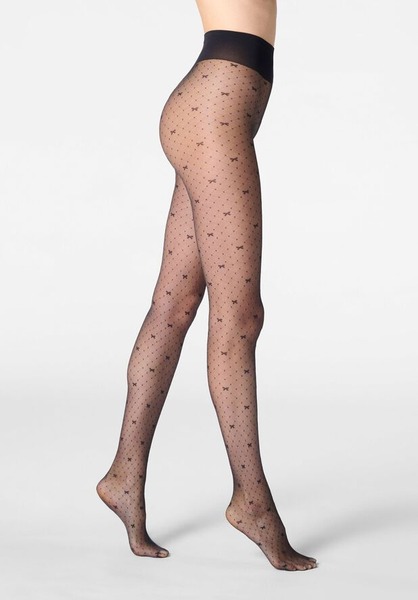 Sorte Oroblu Graceful tights med små prikker