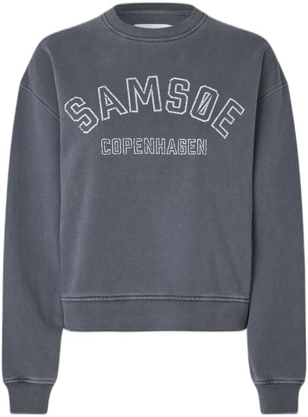 Blå Savan sweatshirt med collegelogo fra Samsøe Samsøe
