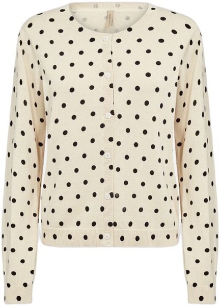 Cremefarvet SC-Gea 2 cardigan med sorte prikker fra SoyaConcept