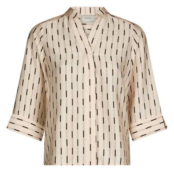Cremefarvet printbluse fra Neo Noir