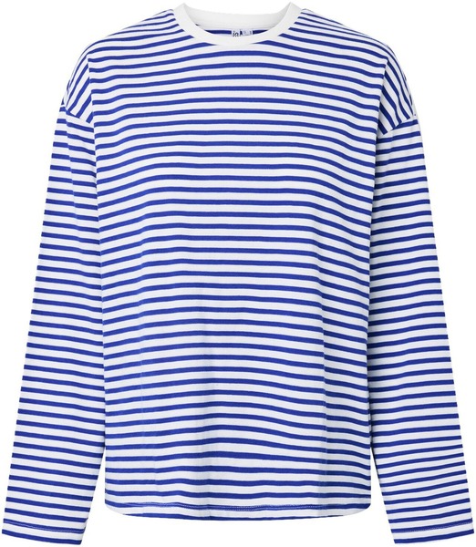 Blå- og hvidstribet langærmet t-shirt fra Pieces