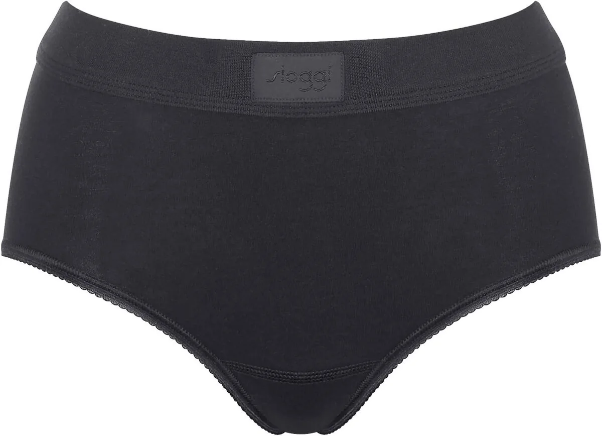 Sort Sloggi Double Comfort Maxi bomuldstrusse med høj talje