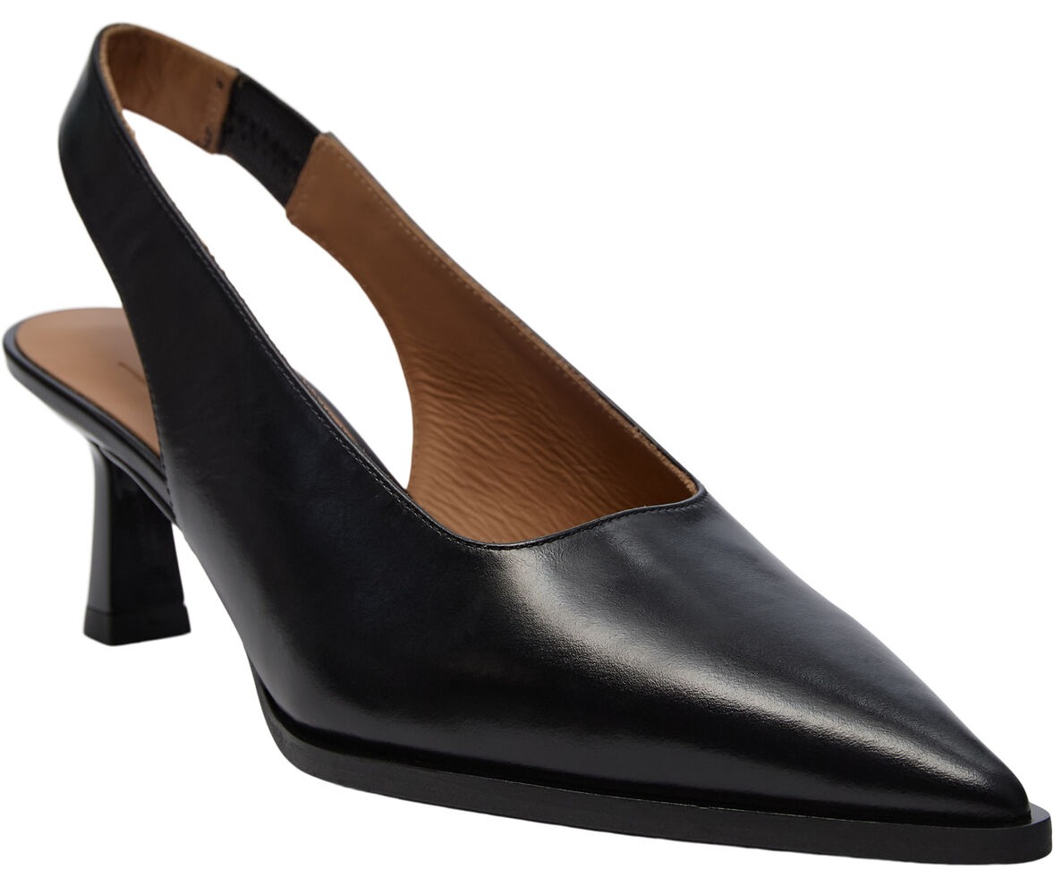 Sorte slingback-pumps i glat skind fra Billi Bi