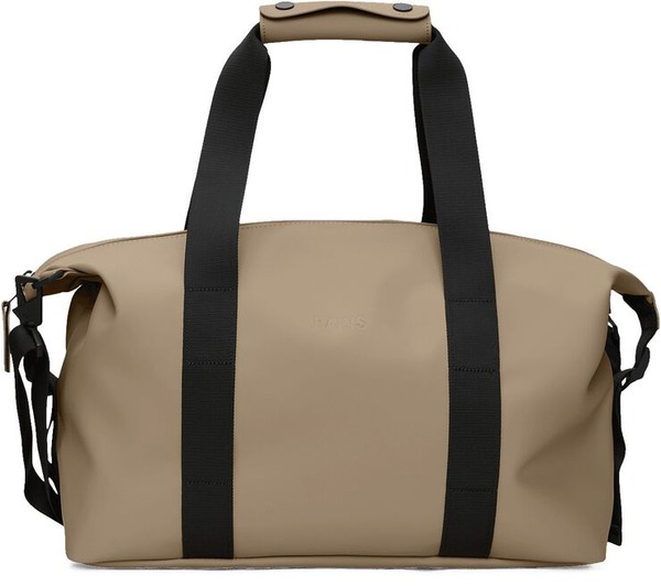 Lille beige weekendtaske med skulderrem fra Rains