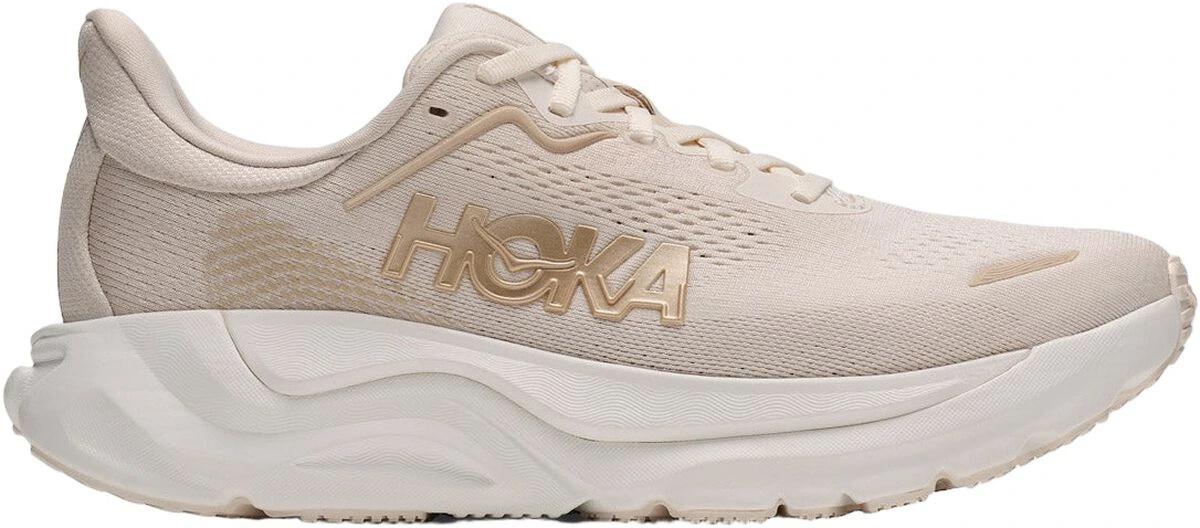 Beige HOKA Arahi 9 stabilitetsløbesko til kvinder