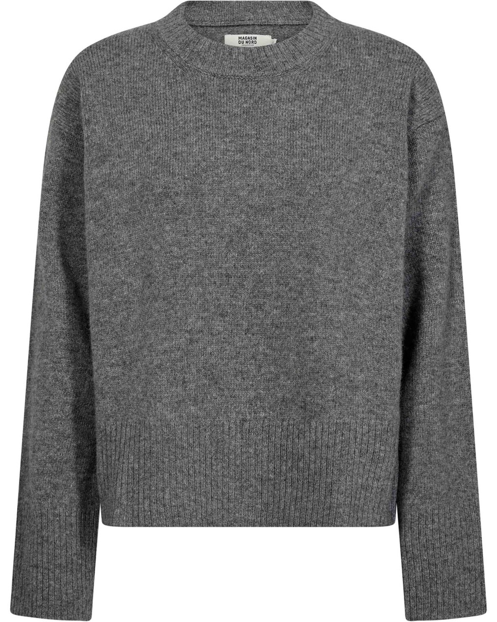 Gråmeleret Giselle-sweater i 100% lammeuld