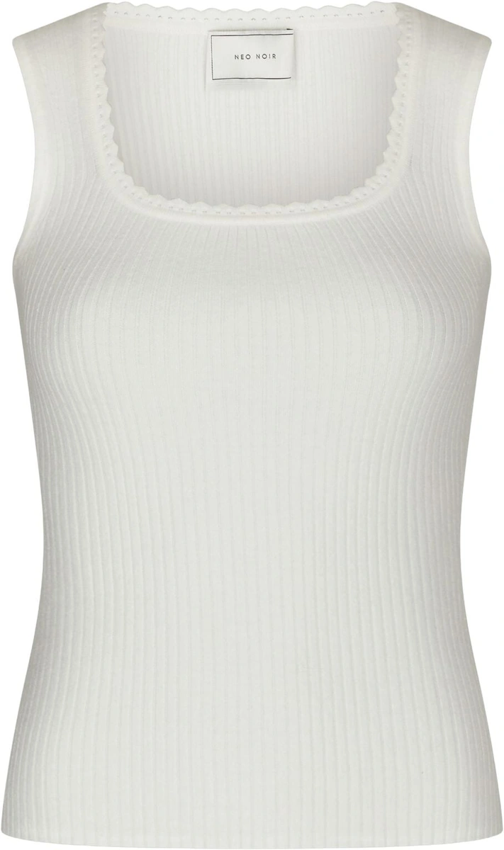 Offwhite ribstrikket top fra Neo Noir