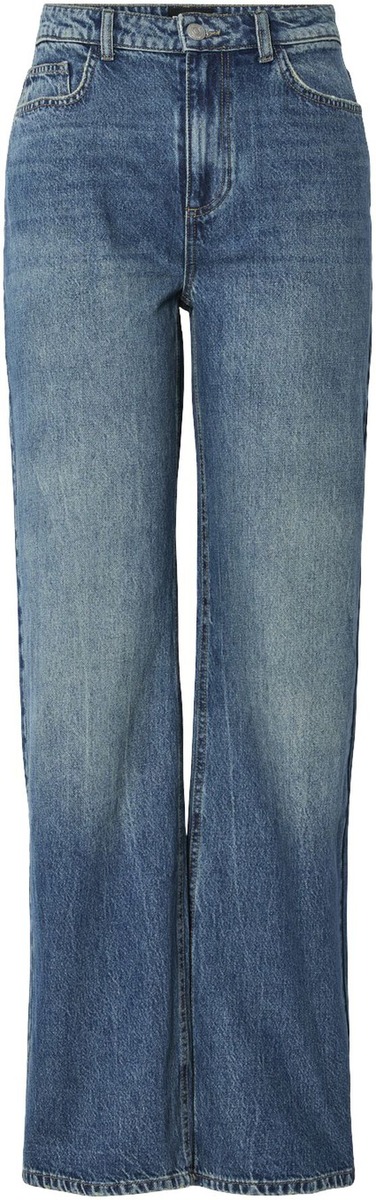 Blå Pieces PCKATE high waist straight jeans