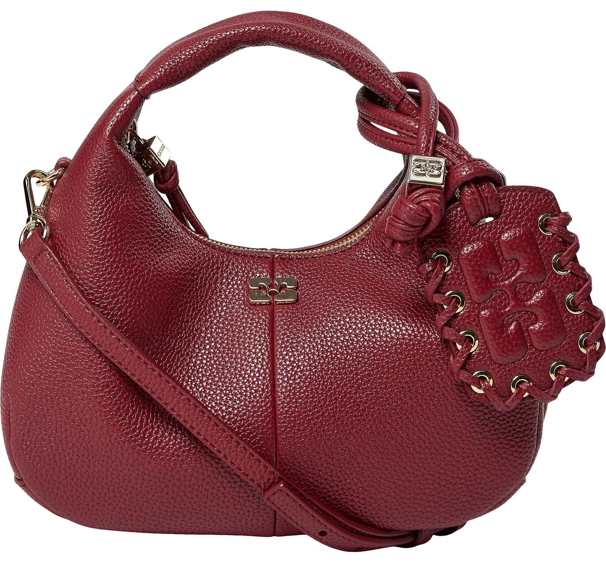 Rød mini hobo-taske fra Ganni