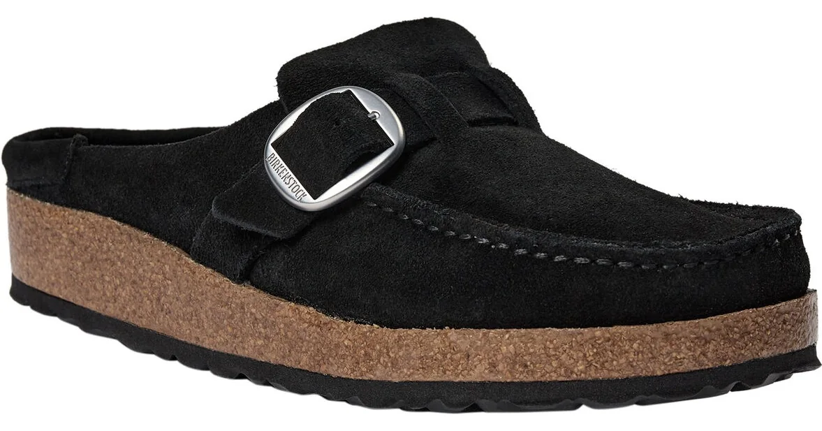 Sorte Birkenstock Buckley hjemmesko i ruskind med spænde
